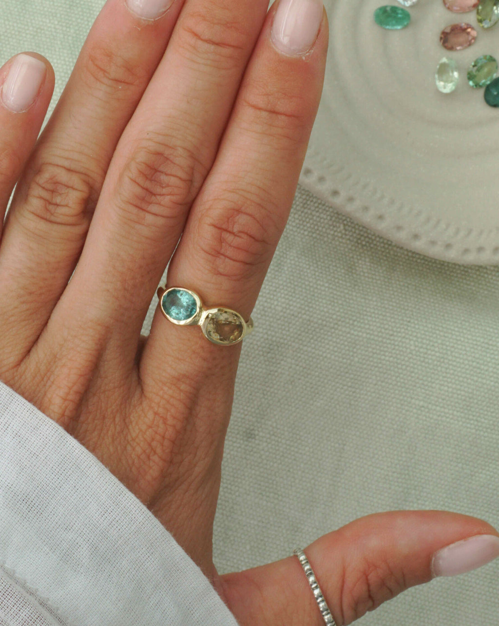 Anillo Candy Turmalina Doble 17