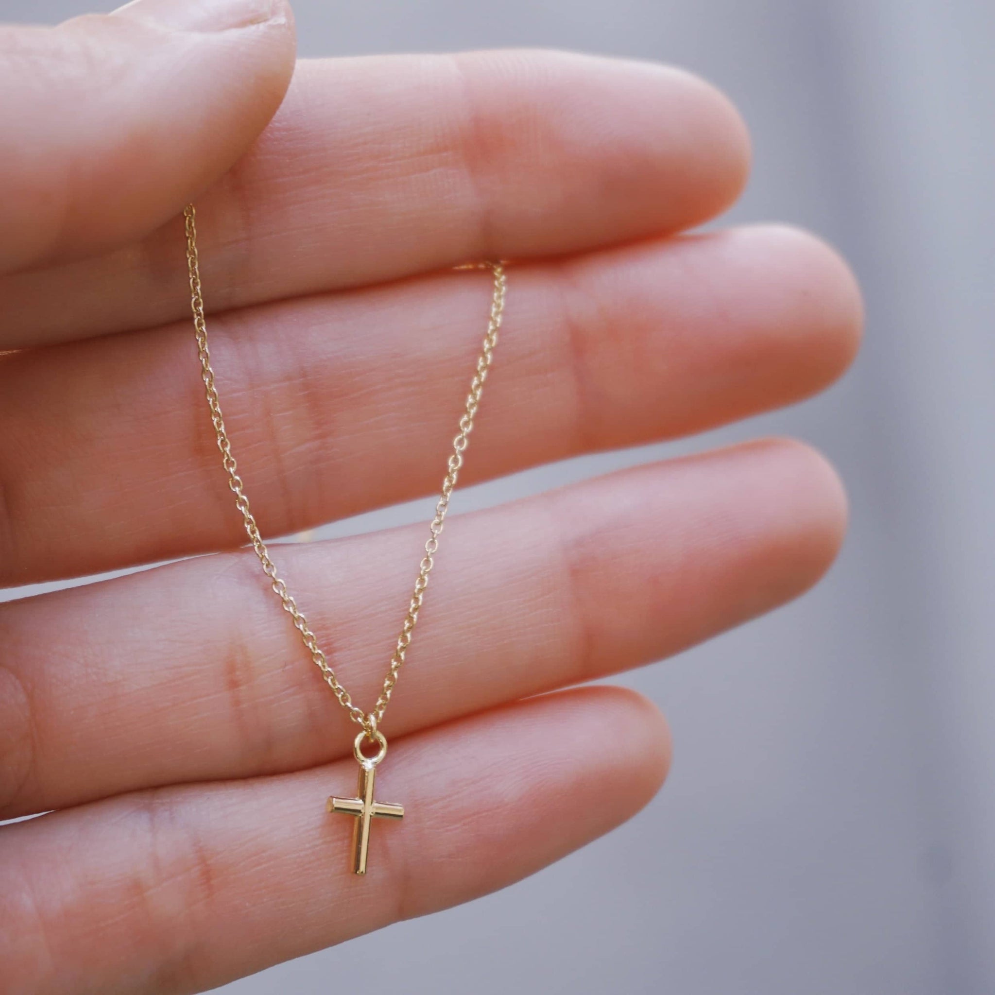 Gold simple cross shop necklace