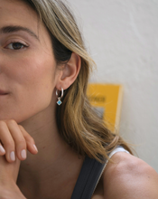 Télécharger l&#39;image dans la visionneuse de galerie, Boucles d&#39;oreilles créoles turquoise Rumba