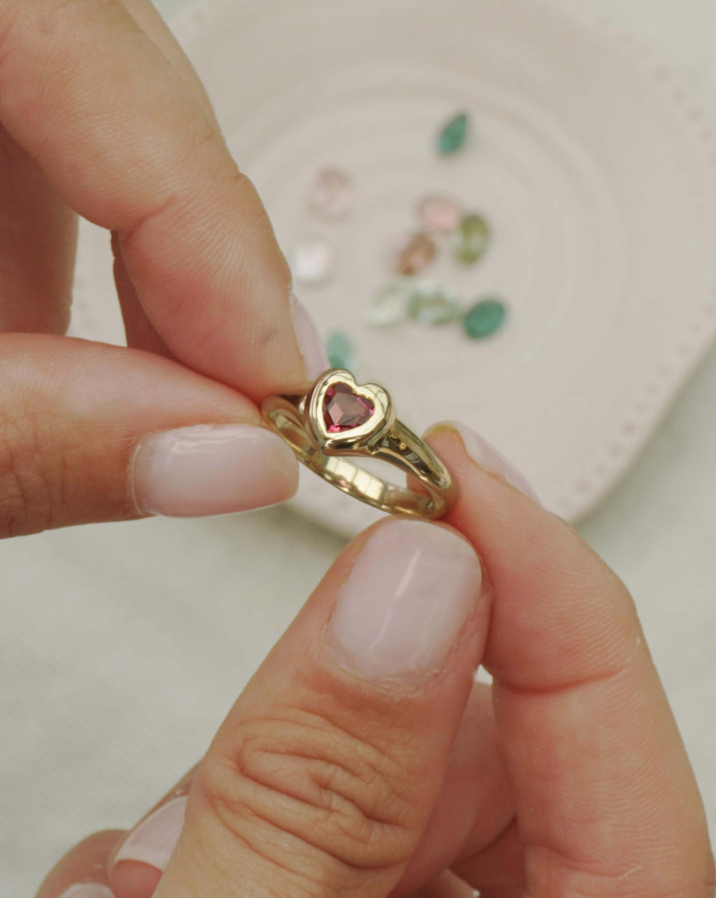 Anillo Candy Turmalina Corazón 14