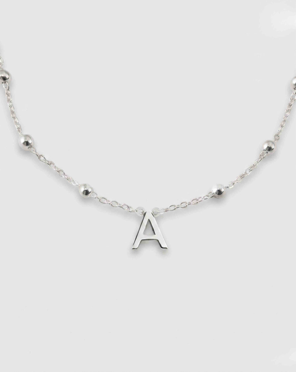 Mini Letter Necklace Silver Balls