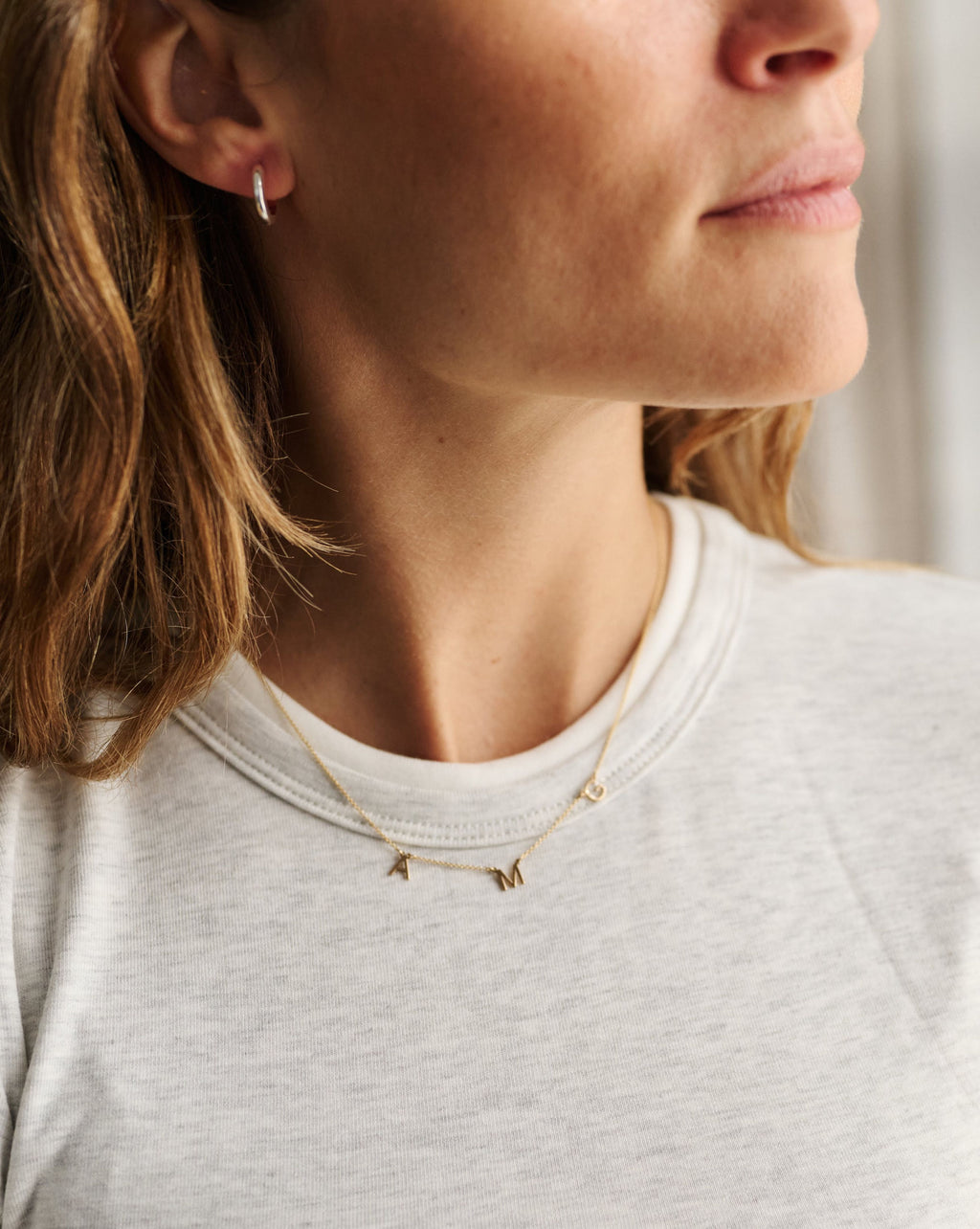 Gold Mini Letter Necklace