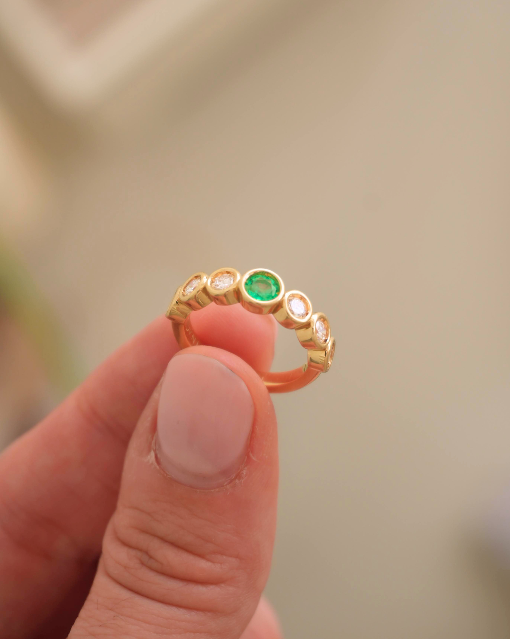 Diamond and Emerald Ring