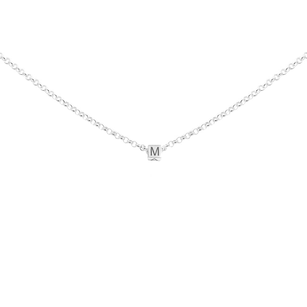 Collar Cubo Cadena Plata