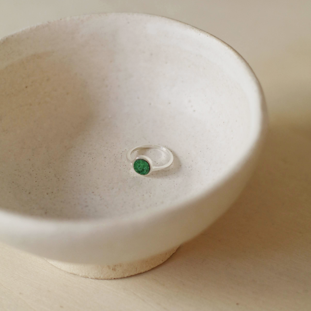 Moon Uvarovite Ring