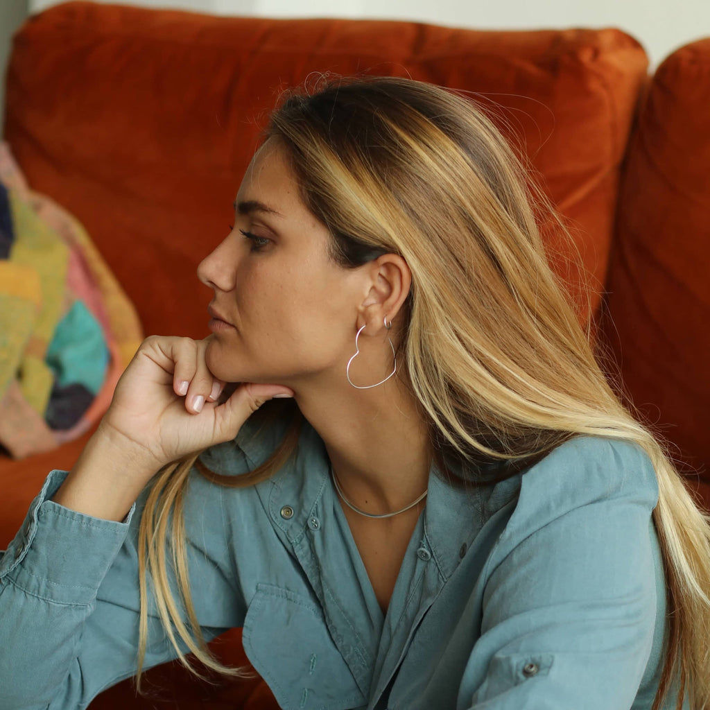 Pendientes Corazón Hilo